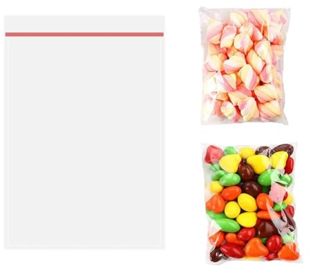 100pcs Clear Self-adhesive Bags,Cellophane Bags,Small Grip Seal Freezer Bag