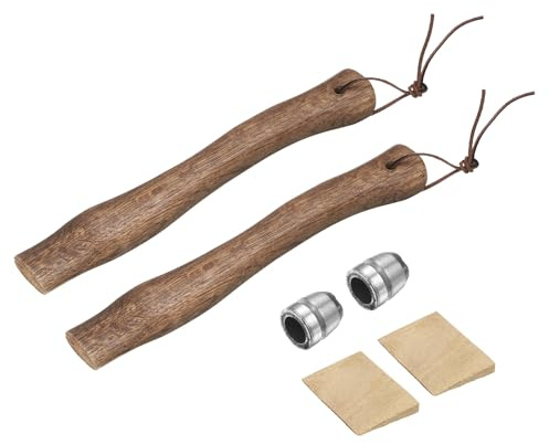 QUARKZMAN 2Pezzi Manico Di Ascia In Legno Di Sostituzione 13 Universale Manico Ascia In Noce Americano Con Zeppa Rotonda E Legno Per Da Campeggio E Giardinaggio