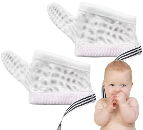 Anti-repvantar för barn, handskar för barn – vantar näthandskar för barnvantar, skyddshandskar, barnhandvantar, nageltugghandskar för, Tumme rosa M, Siehe Beschreibung