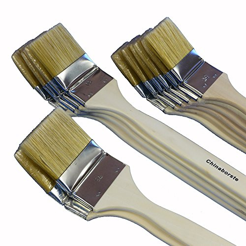 ROTIX-98029 12 X Heizkörperpinsel 50-60 - 70 mm | Profi Qualität Ecken-Pinsel | helle Borste