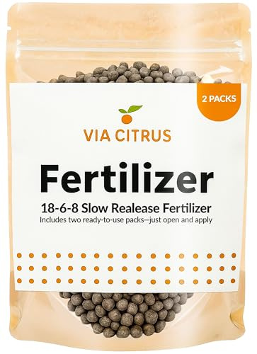 18-6-8 Slow Release Fertilizer for Indoor Plants - Citrus Plant Care, Granules Slow Release Fertilizer for Outdoor Plants, Flowers Plant, Houseplants, Garden Fertilizers by Via Citrus, 2 Pack