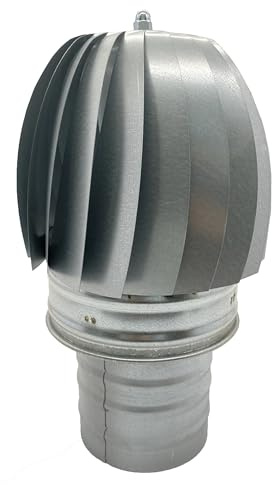 SOMBRERO EXTRACTOR 150MM DE HUMO EN ACERO GALVANIZADO GORRO GIRATORIO PARA SALIDA DE HUMO DE CHIMENEAS ESTUFAS DE DIAMETRO: (150)