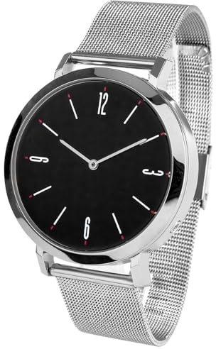 Zeit-Bar Funk-Armbanduhr Damen - Herren, mit Maschenmetallband