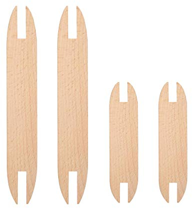 Smavles Weben Shuttle 4 Stück Webwerkzeug Webschiffchen Holz Holzweb-Shuttle Web-Shuttles Holz Handwebstuhl,Für Stricknadel Teppich Herstellung Von Bastelwerkzeugen (4-teiliges Set)