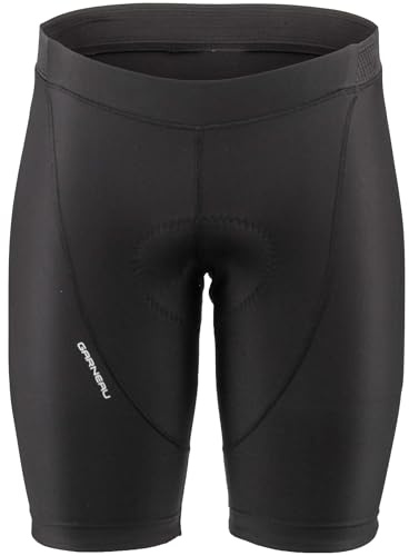 Garneau Fit Sensor 3 Padded Bike Shorts for Men, 9 Cycling Shorts, Enhanced Comfort for 2+ Hour Rides, Black, Medium