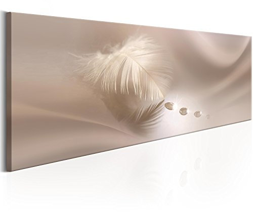 murando - Akustikbild Bilder 120x40 cm Akustikschaum Hochleistungsschallabsorber Schallschutz Leinwand 1 tlg Wandbild Raumakustik Schalldämmung Abstrakt Feder Wassertropfen b-C-0160-b-a