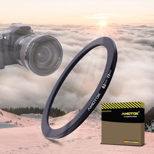 82mm a 77mm Adattatore obiettivo da,anello adattatore per anello step-down da 82mm a 77mm,compatibile con tutti gli accessori per filtri da 77mm