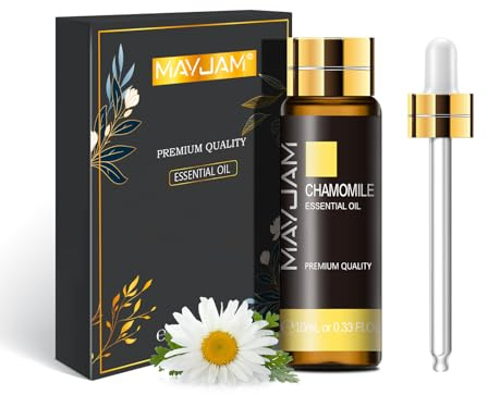 MAYJAM Chamomile Essential Oil 10ML - Premium Diffuser Oil | with Glass Dropper, Long Lasting Aroma, for Diffuser, Aromatherapy, Massage, Candle and Soap Making, Bedroom, Office