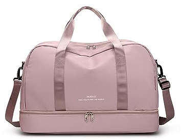 CORIOS Nylon Sporttasche für Herren/Damen Reisetaschen Duffle Bag Weekender Übernachtung Tasche Fitnesstasche Schwimmtasche Groß Trainingstasche Kabinenreisetasche für Reisen Sport Fitnessstudio Rosa