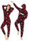 COLORFULLE Weihnachts Pyjama für Paare Einteiler Fleece Overall mit Reißverschluss Christmas Jumpsuit Onesie für,Damen,/Herren mit Taschen (Schneeflocke,Damen,L)