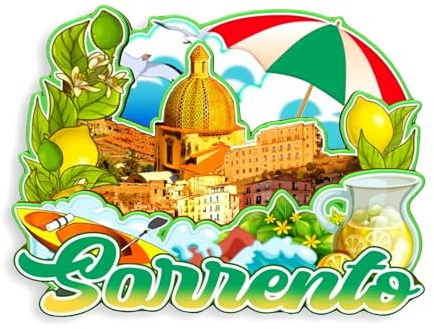 Quwsne Magnete da frigorifero Sorrento Italia magnete da frigorifero souvenir di viaggio città regali turistici 3D monumenti classici fatti a mano artigianato decorazione domestica -1259
