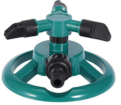WOHPNLE Aspersor De Riego De 360° con 3 Boquillas, Aspersores De Agua Giratorio Circular para Aspersores De Jardín para Patio Aspersores De Riego Cesped