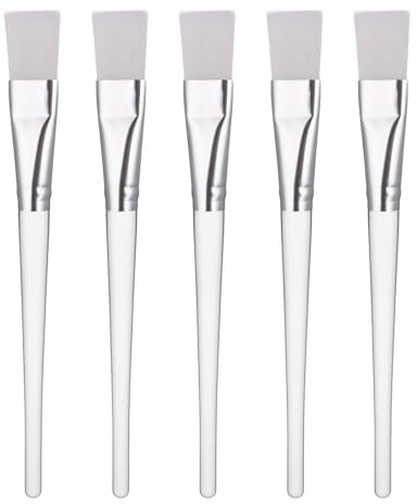 JJUNW 5 Stück Gesichtsmaske Pinsel Make Up Pinsel, Weiche Maskenpinsel Applikator Maske Bürsten für Gesichtsmasken Serum Reinigungsmaske(Weiß)