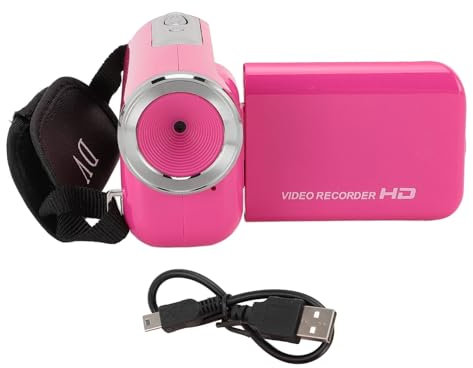 Video Camera, Digital Camera Screen Recorder, Full HD 1080P 16MP 2 Inch 270 Degree Rotation LCD 16X Digital Zoom Camcorder Camera with 3 Battery, Digital Video Recorder for Student