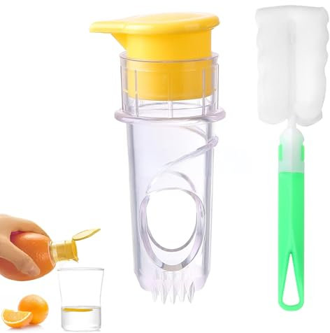 Presse-citron et une brosse de nettoyage, presse-agrumes, manuel, compact, avec couvercle et filtre intégré