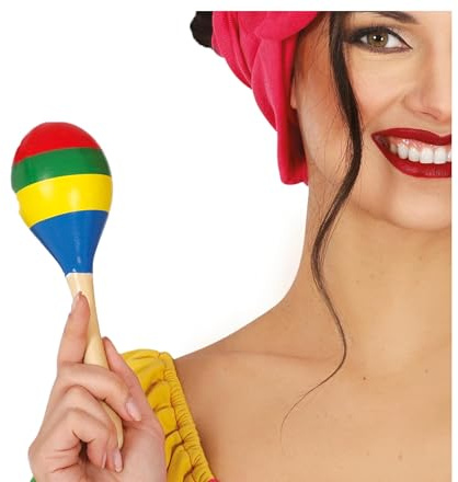 Fiestas Guirca – Maraca Madera Música Percusión, 20 cm, Multicolor