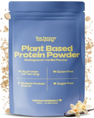 Vegan Protein Powder - 30 Servings - High Protein (26g) Low Calorie (110kcal) - Pea, Rice & Soy Plant Based Protein Powder Blend - Dairy Free, Gluten Free, Keto, Sugar Free - Vanilla, 900g