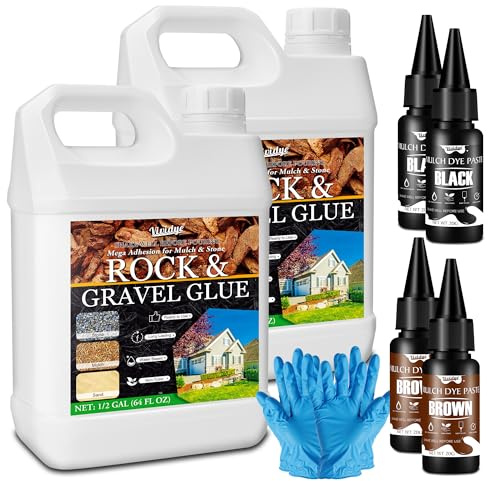 Legante per Ghiaia da Esterno - 4L Colla per Sassi a 3 Colori (Trasparente, Nero, Marrone) | Resistente Alle Intemperie, Non Tossico | Forte Legante Stabilizzatore per Ghiaia, Corteccia y Ciottoli