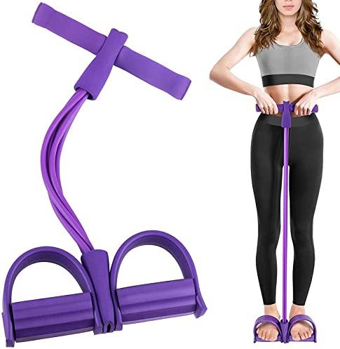 Extracteur d'étrier à 4 tubes amélioré avec tubes en caoutchouc épais 27,2 kg plus fort, poids léger, sans déformation, odeur, repose-pieds doux enveloppant, poignée antidérapante pour l'entraînement
