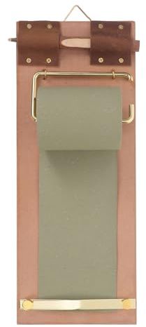 GARIOUANS Soporte de Pared Vintage para Cuaderno de Notas con Rollo de Papel y Bolígrafo de Madera, Tablero Colgante Compacto en Color Verde Té, Dispensador Funcional para Oficina y Cocina,