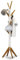 Style home Garderobenständer Kleiderständer Holz Garderobe acht Haken für Flur Diele Schlafzimmer Wartezimmer Weiß und Bambus Höhe: ca 178cm