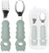 Kinderbesteck Besteck Set, Kinderbesteck, Gabel Kindergeschirr Mit Silikon Rutschfesten Griffen und Edelstahl Gabel Löffel für Jungen Mädchen Esslernbesteck (C)