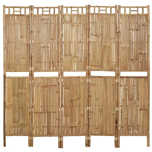 ARKEM 5-TLG. Raumteiler Bambus 200x180 cm Room Divider Paravent Outdoor Wetterfest