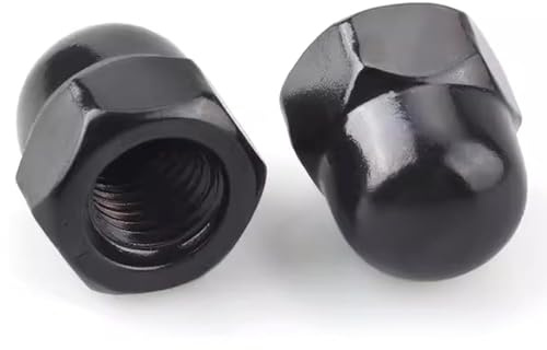 1/4-20 Black Acorn Cap Nuts, Acorn Nut Stainless Steel 18-8(304), 20Pcs-Pack