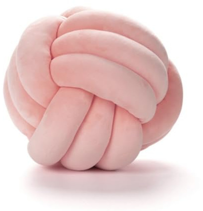 OUKEYI Knot Ball Pillow, Knotted Ball Throw Pillow Ultra Soft Companionship Decorative Hand-woven Knotted Ball Lamb Velvet Sofa Cushion, Knot Cushion, (pink)
