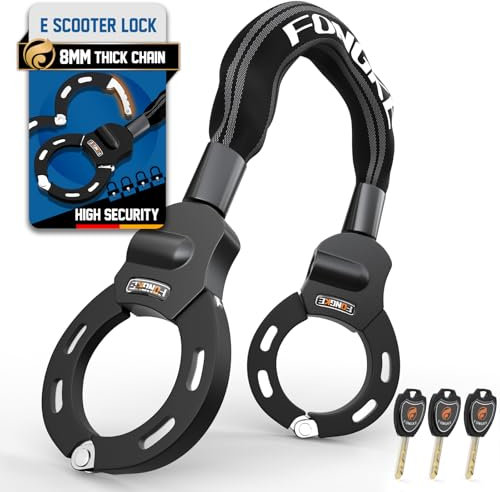 Lucchetto Monopattino Elettrico, Catena Bicicletta Antifurto 8mm, Lucchetto Bici con 3 Chiavii, Resistente Taglio Lucchetti a Catena, Alta Sicurezza Accessori Monopattino Elettrico e Biciclette