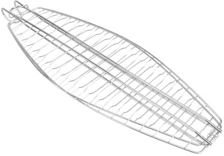 Cesta de acero inoxidable de alta calidad para barbacoa al aire libre, cesta de red antiadherente con asa, perfecta para asar pescado en parrilla de barbacoa