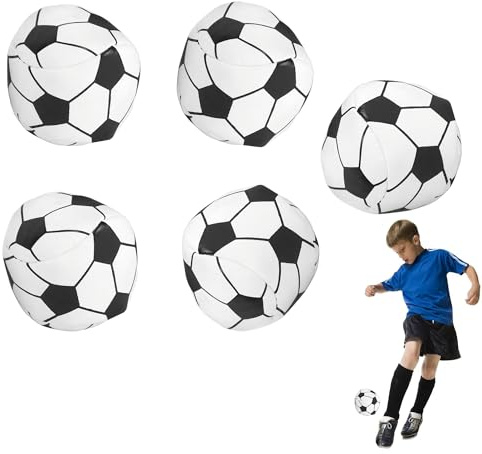 Gxdamxz Pelotas Malabares Principiantes Bolas Niños, Hacky Sack Forma de Fútbol, 5x5cm, 5 Piezas