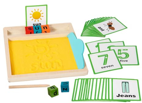 Escritorio de, Juego de Escritura de Letras, Juego sensorial para Aprender Palabras niños niñas Preescolar educación Especial hogar
