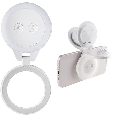 PGYTECH MagGlow Luce di Riempimento Magnetica per Cellulare, Luce Selfie MagSafe, Anello Luminoso LED Magnetico Portatile con Luce Fredda/Morbida/Calda, per Selfie/Fotografia/Video (Grigio Nebbia)