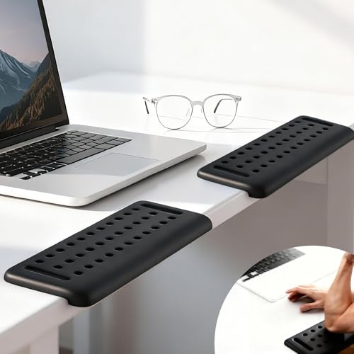 Lot de 2 Repose-Poignet Clavier et Souris, Mousse à Mémoire Kit de Repose-Poignets antidérapant, Wrist Rest Pad pour Ordinateur et Ordinateur Portable Protégez le Poignet - Noir