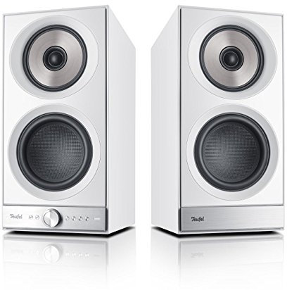 Teufel Stereo M - Aktive Regallautsprecher Paar Kabellos Bluetooth WLAN Multiroom Streaming Musikstreaming Active Speaker - weiß