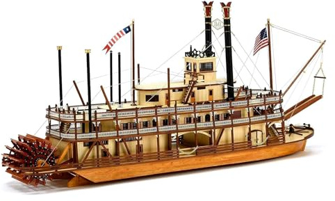 Artesanía Latina - Maquette de Bateau en Bois - Bateau à Vapeur Américain, King of the Mississippi - Modèle 20515, Échelle 1:80 - Modèles Réduits à Assembler - Niveau Avancé