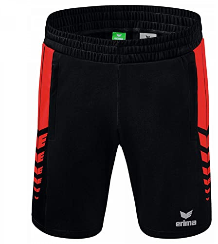 Erima Herren Six Wings Kurze Short (1152210), schwarz/rot, M