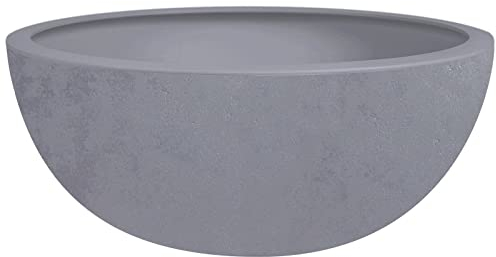 EDA - Vasque Basalt'Up 40 cm - 14,9 L - Décor Imitation Béton - Ø 40 x H.16,5 cm - Gris béton