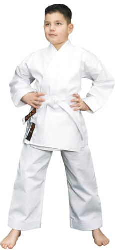 Chikara Karateanzug für Kinder, Weiß, Baumwolle - Karate Anzug für Jungen und Mädchen, Kampfsportanzug (170)