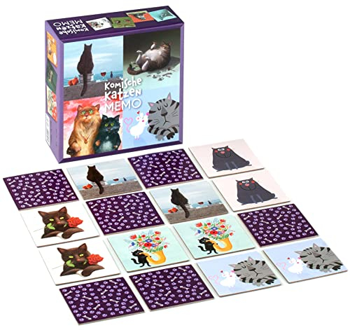 Inkognito | 40051 ''komisches Katzen Memo'' | lustiges Memo-Spiel/Gedächtnis-Spiel/Legespiel | Künstler: Michael Sowa, Rudi Hurzelmeier, Quint Buchholz, Beck, UVM.