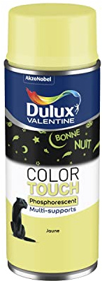 Dulux Valentine Peinture Intérieure et Extérieure Aérosol Color Touch Effet - Jaune Effet Phosphorescent - 400ml