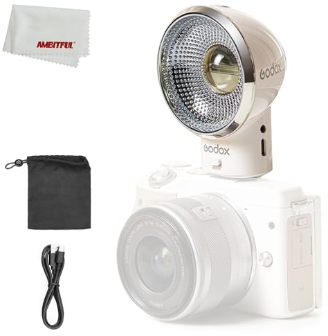 Godox Lux Elf - Flash de cámara Retro, CCT 6000 K ± 200 K, Tiempo de Reciclaje (1/1 Paso) -10 ° ℃ ~ 50 °C, Tiempos de Flash (1/1 Paso) 3.6s, Compatible con Canon Sony Nikon cámaras
