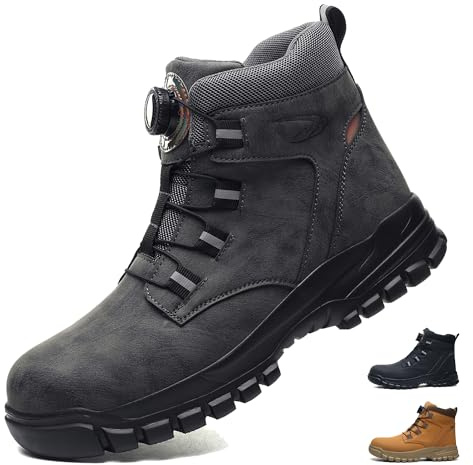 COOU Botas de Seguridad para Hombre Impermeable Zapatos de Seguridad Mujer