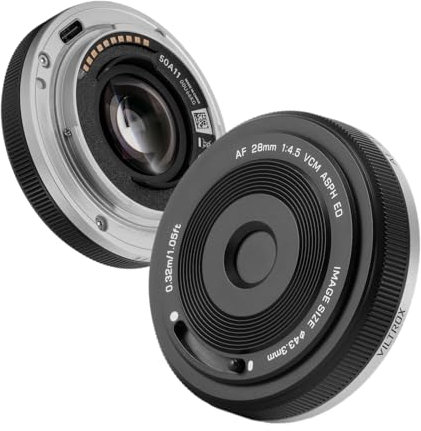 Viltrox AF 28mm f4.5 FE Pancake Lens for Sony E Mount Cameras (a7, a7R, a7S, a7C, a9) – Ultra-Thin, Full Frame, Lightweight, Black