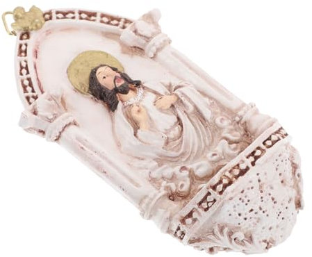 Catholic Home Decor Sacred Heart of Jesus Holy Water Font Wall Plaque Resin Sculpture Communion or Confirmation