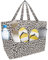 LUKIUP Strandtasche Familie, Leopardenmuster Handtasche Damen, XL Badetasche mit mini Badetasche, Beach Bag Einkaufstaschen für Reisen Einkaufen und Alltag(Schwarz)