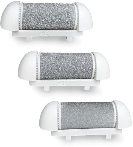 Cabezales de repuesto de 3 tamaños de rodillos gruesos de micro pedi, cabezales de lima de pie eléctricos blancos, utensilios de cuidado de pies para talones agrietados, piel muerta, removedor de