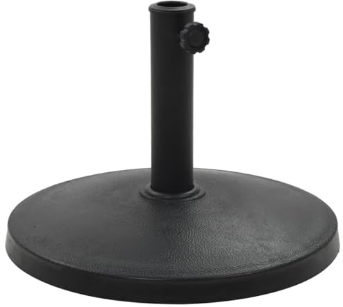 SKM Parasol Base Black Polyresin 22.0 lbs Decorative Inlays,Black (Weight 22.75KG)