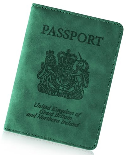 Cinocratic Passport Holder for Travel Accessories,RFID Blocking PU Leather Passport Cover Wallet Card Case for Men and Women (Green)